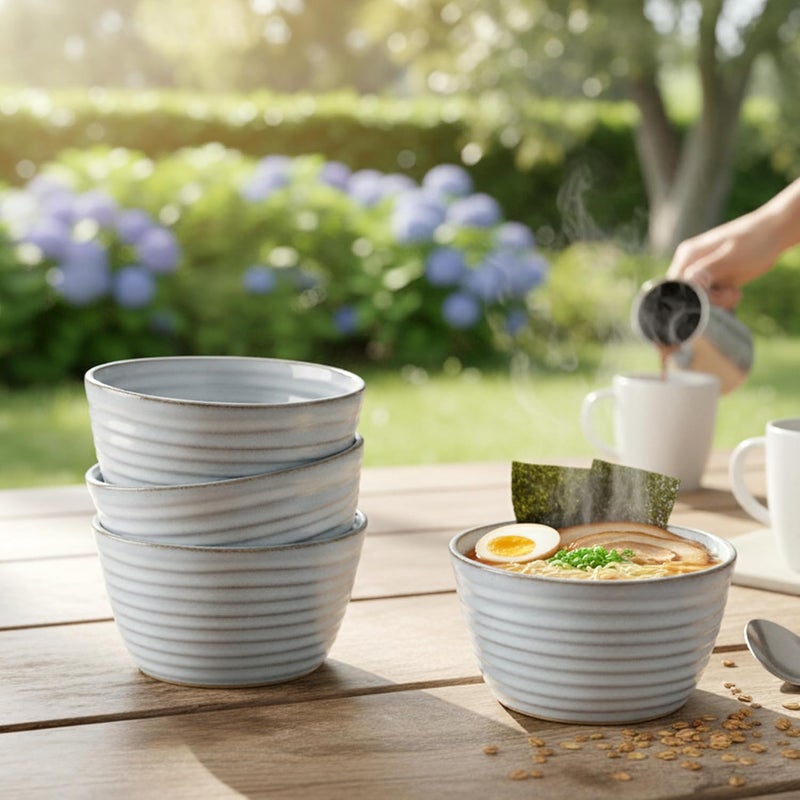 Cuisine Art Premium Tia Stoneware Bowl - 12cm, Blue Elegant Dining Bowl Microwave & Dishwasher Safe (Set of 6) - Image 4